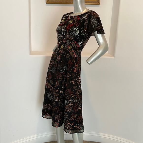 ModCloth Fit & Flare Midi Dress Floral Sequined S - Picture 2 of 11